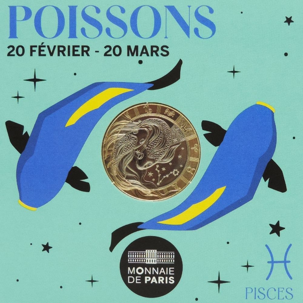 Pièce 5 Euros Poissons - Collection Astro 2026 Édition Limitée Numérotée