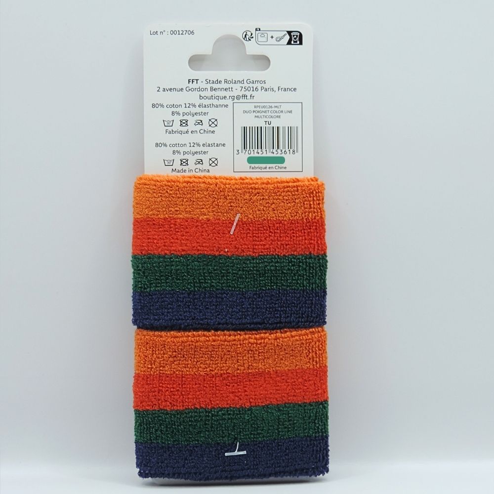 Collection Roland-Garros – Duo Poignets Color Lines Multicolore