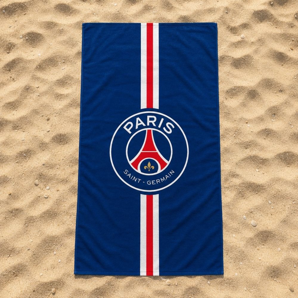 Drap de Bain PSG officiel - 75 x 150 cm - Coton