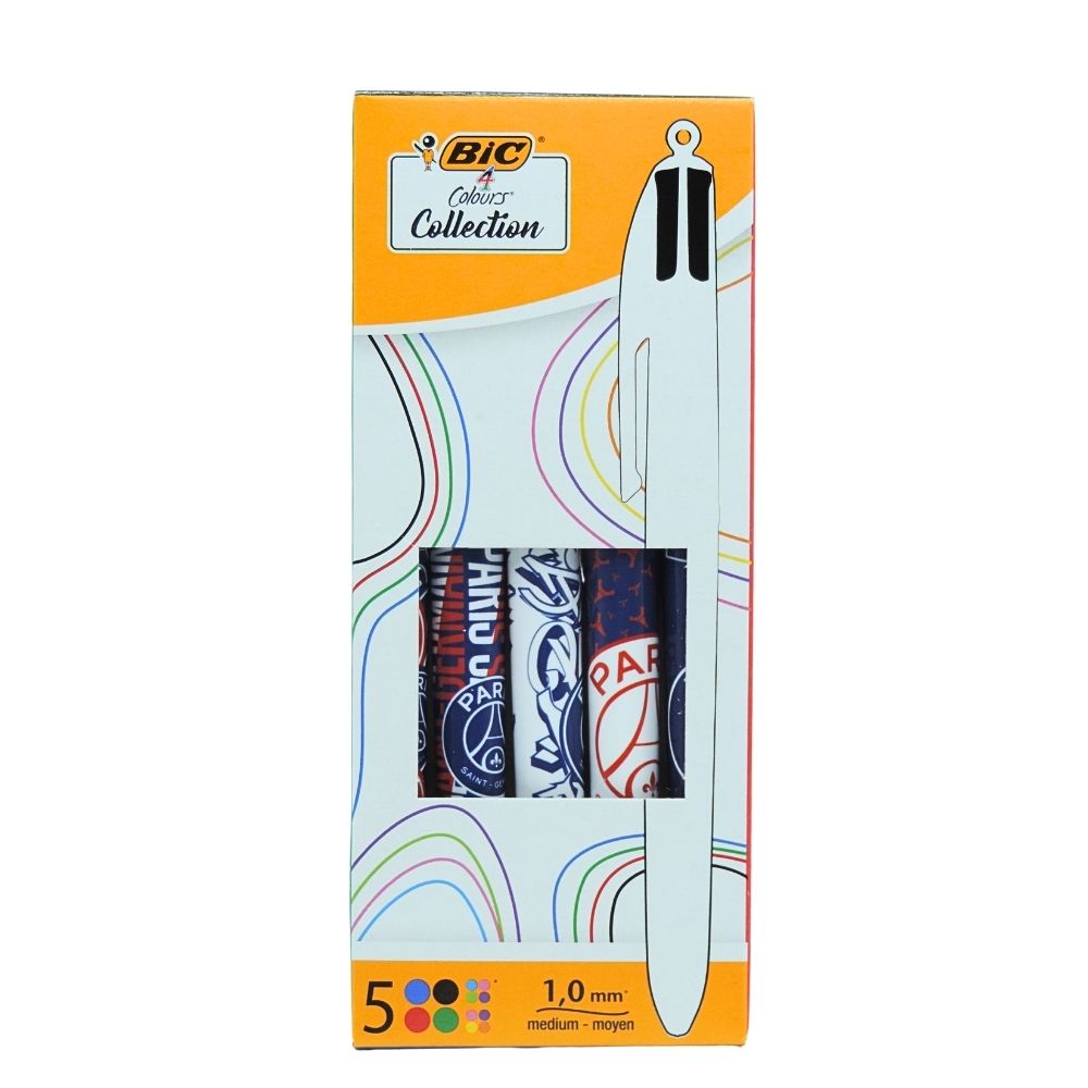 Collection de 5 stylos BIC 4 Couleurs – Paris Saint-Germain