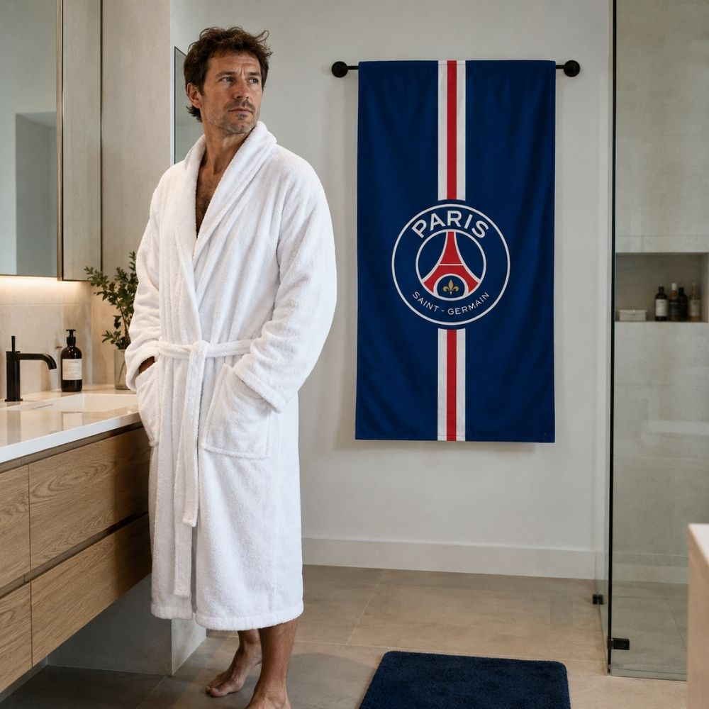 Drap de Bain PSG officiel - 75 x 150 cm - Coton