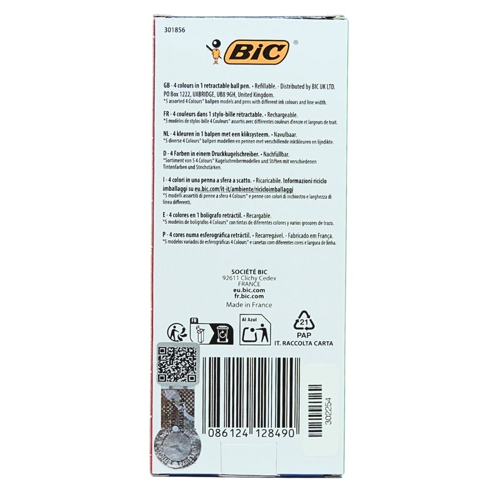 Collection de 5 stylos BIC 4 Couleurs – Paris Saint-Germain