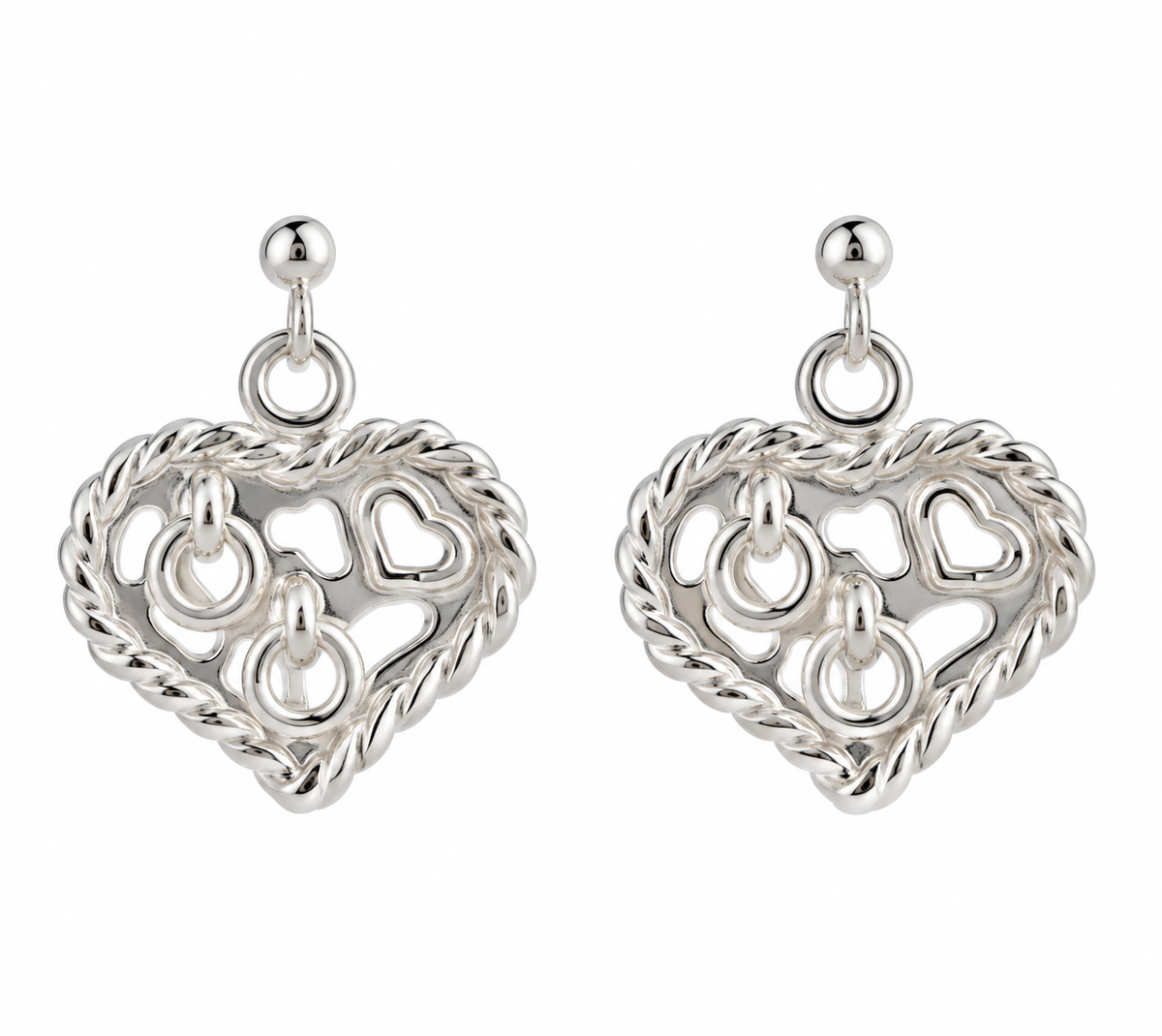Boucles d’Oreilles Cœur d’Amour en Argent Fait Main – Bijoux Romantiques à Collectionner