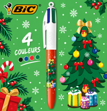 Détail des 8 couleurs d’encre des stylos BIC 4 Couleurs