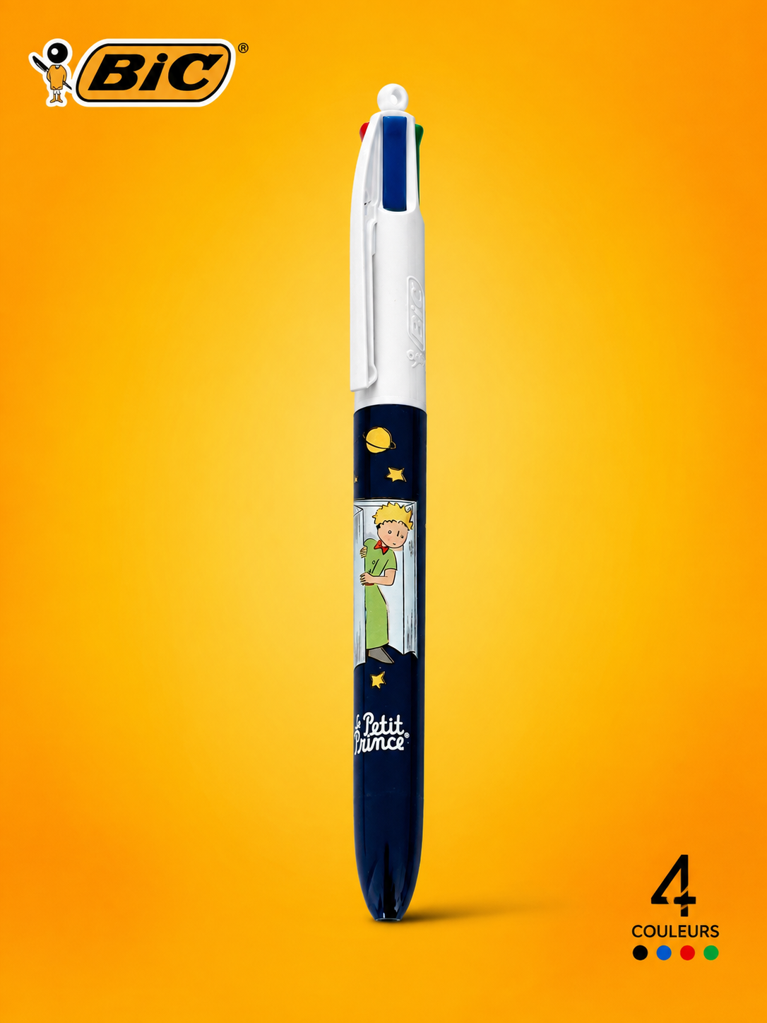 Stylo BIC 4 Couleurs Le Petit Prince – détail illustration officielle