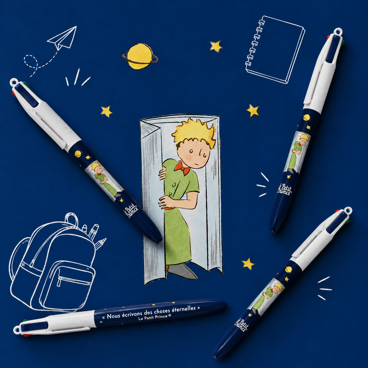 Stylo BIC Le Petit Prince – citation Nous écrivons des choses éternelles 