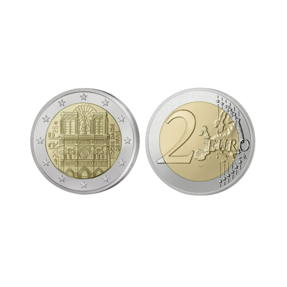 Pièce 2€ Commémorative Notre-Dame de Paris 2025 - Fleur de Coins