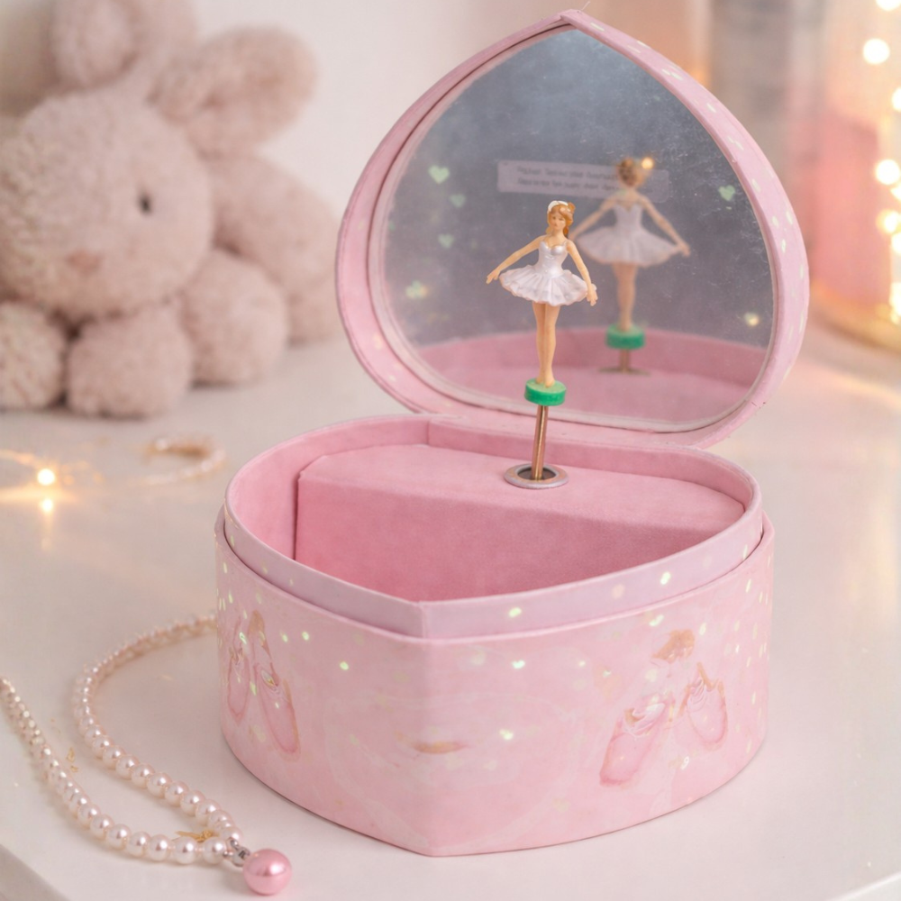 Boîte a Musique en Coeur - Ballerine - Phosphorescent