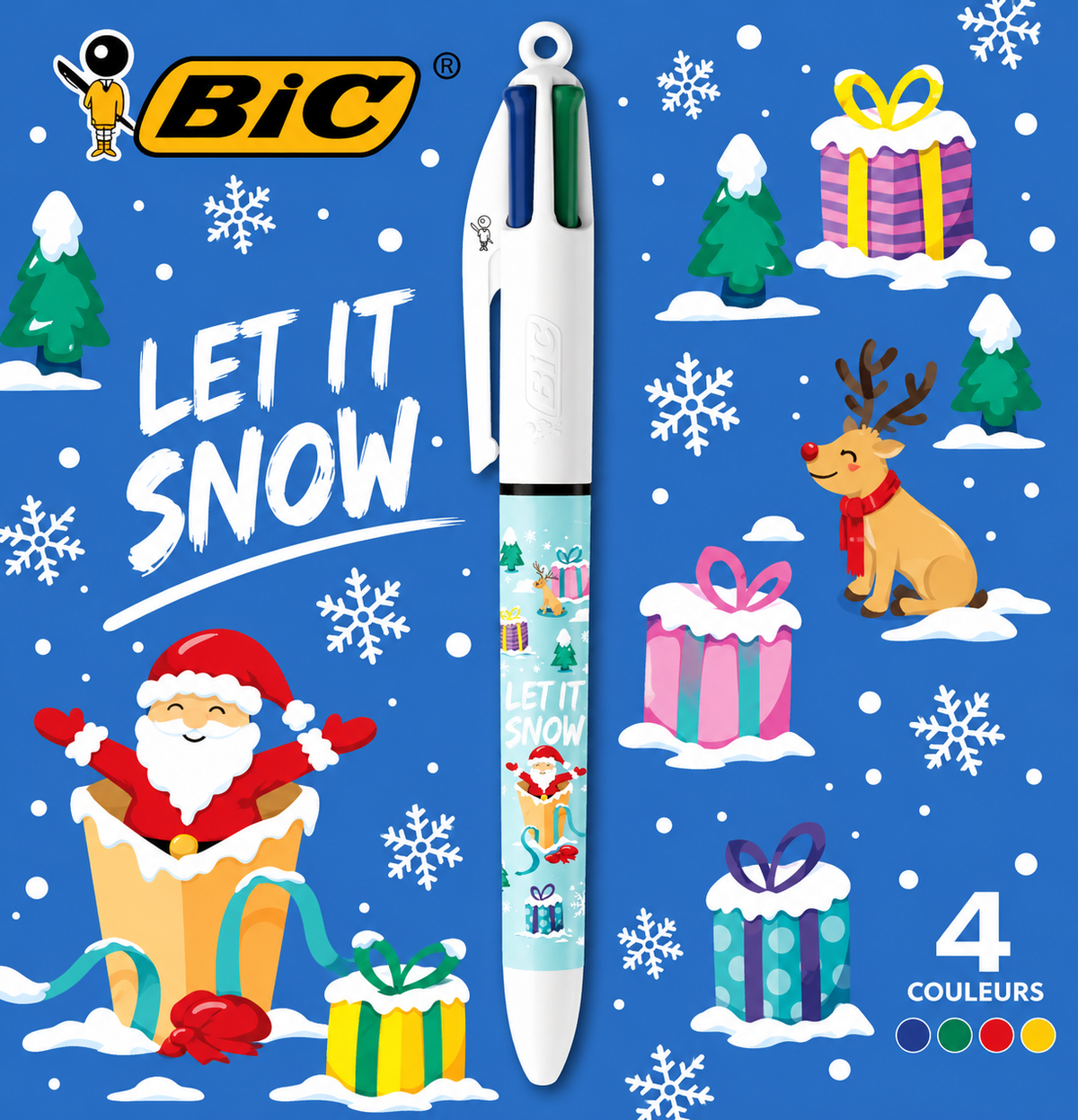 stylos BIC 4 Couleurs, idée cadeau de Noël